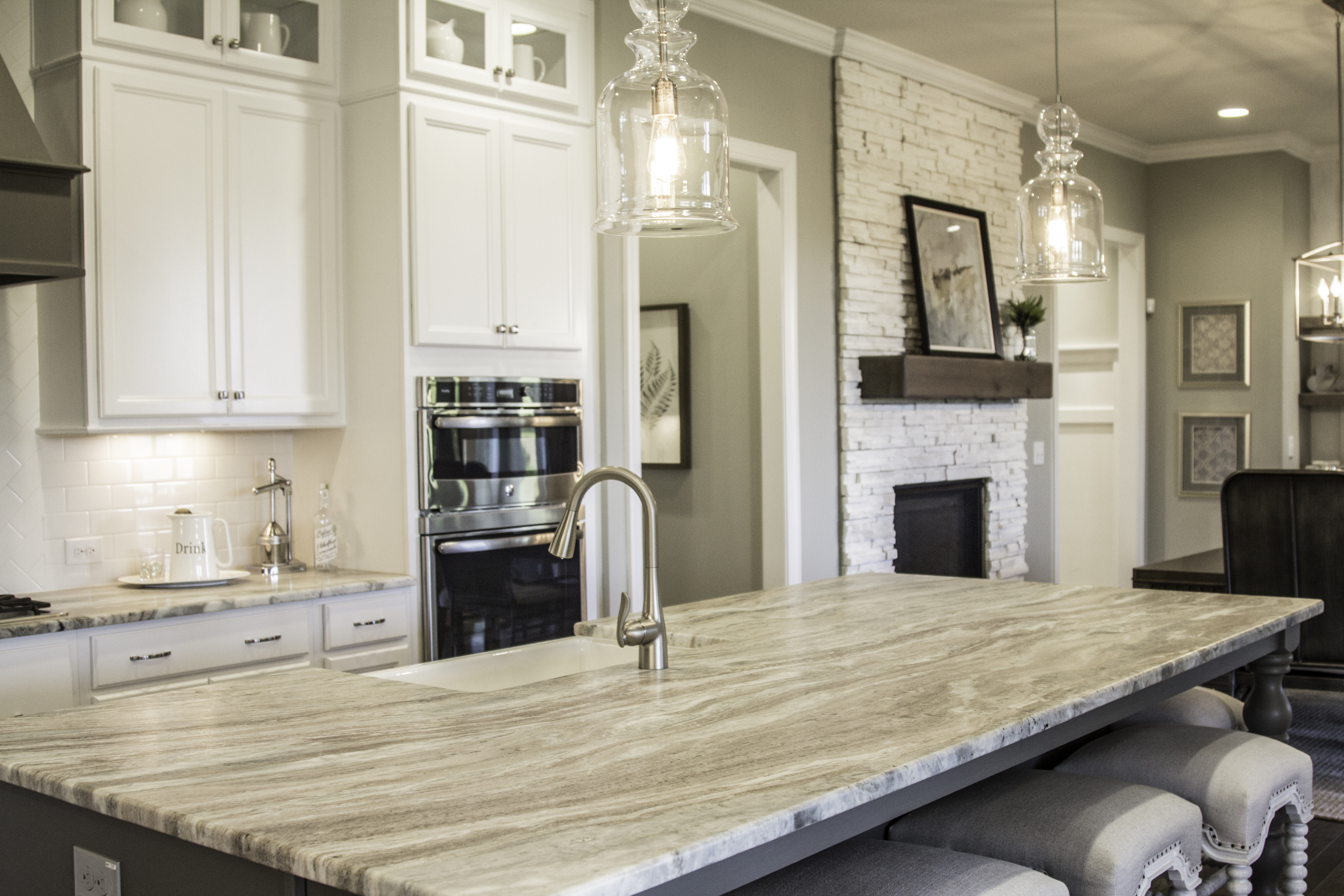 Sequoia leathered granite countertops in the Crawford model at Banks Pointe.